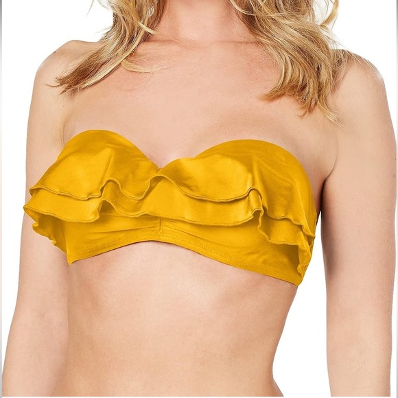 California Waves Push up Flounce Bikini Bandeau Swim Top Size M NWT - Picture 1 of 12